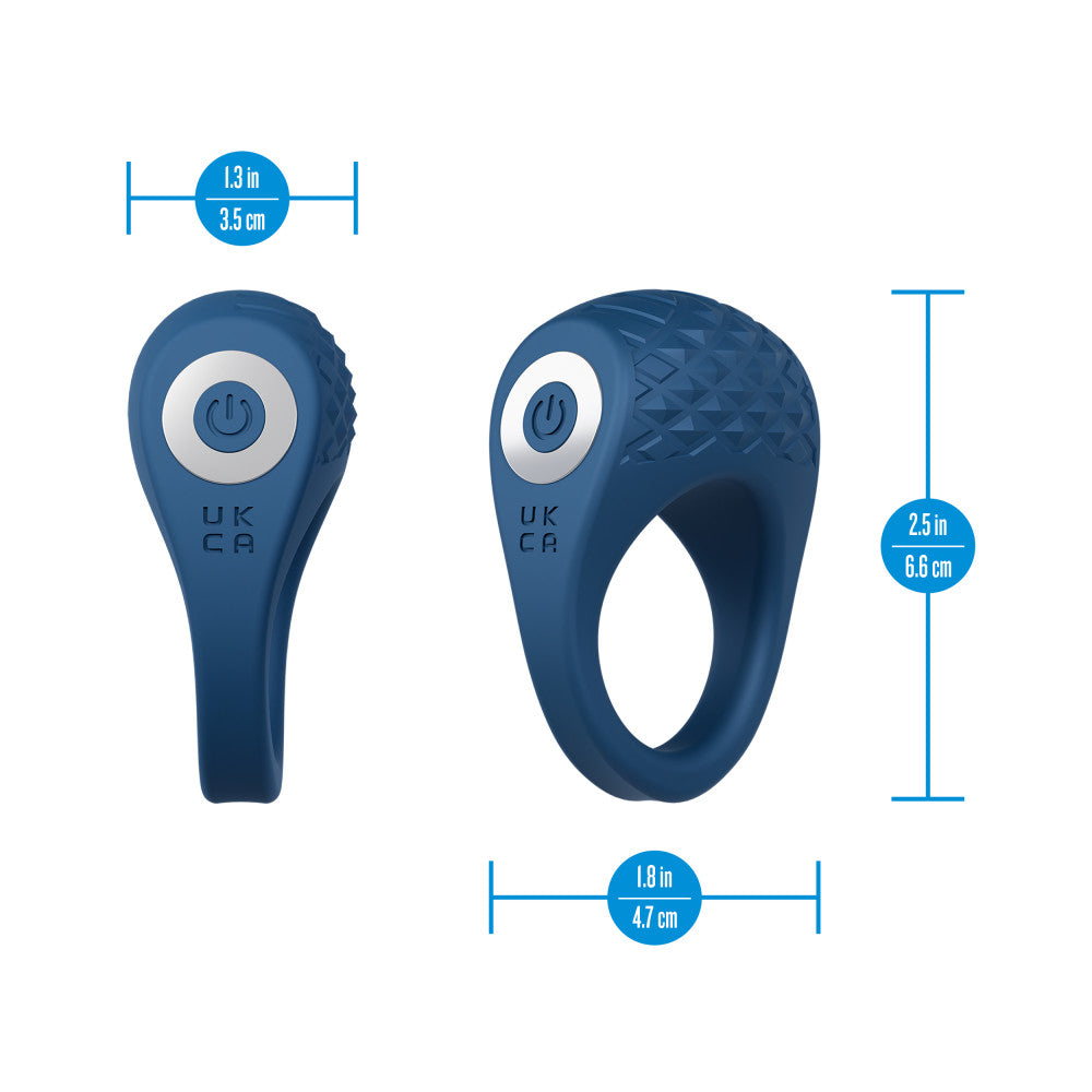 Performance Plus By Blush® | Flex Pro Vibrating Cock Ring – USB Rechargeable – In Blue