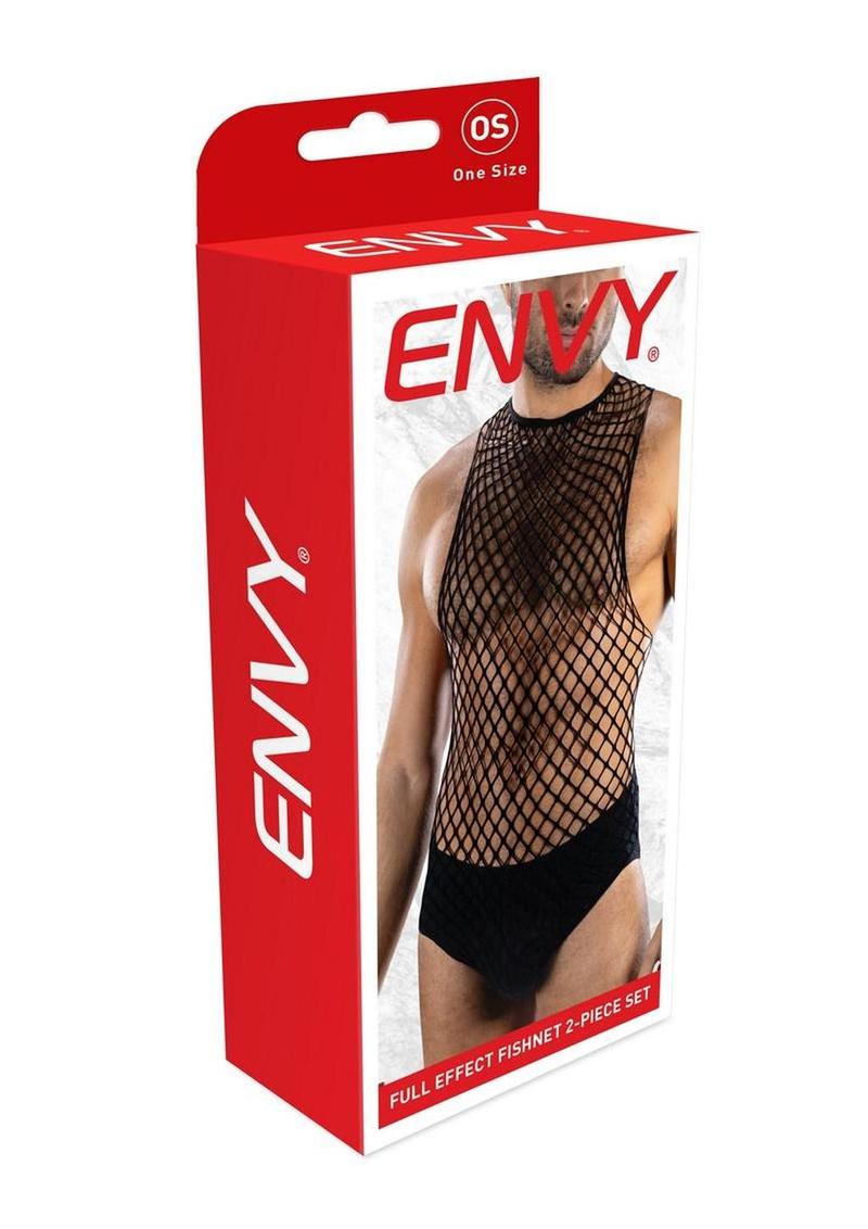 Full Effect Fishnet 2-Piece Set - Black