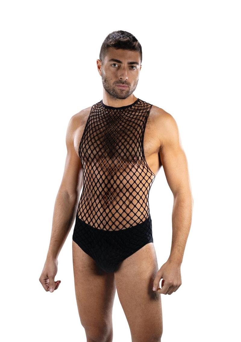 Full Effect Fishnet 2-Piece Set - Black