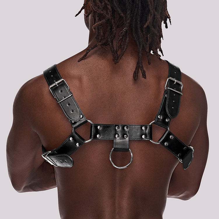 Aries Faux Leather Harness - Black - O/S