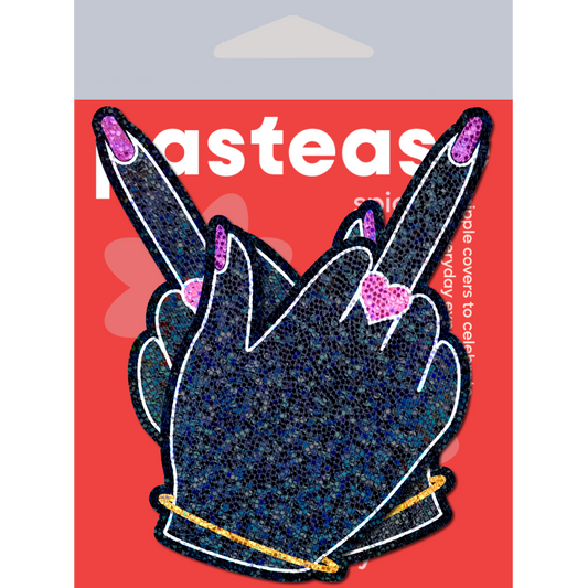 Middle Finger Pasties: Glittering F*ck You Lady Hands Nipple Covers by Pastease®