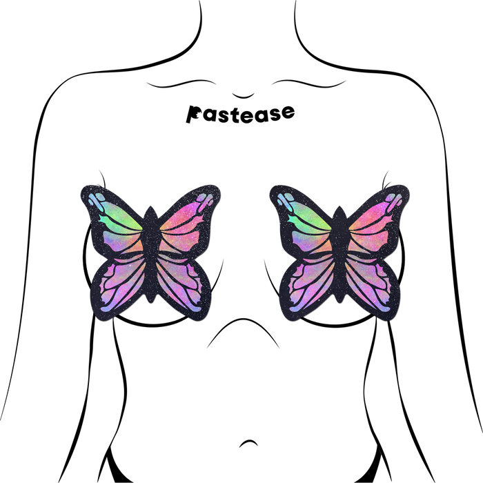 Coverage: Butterfly Rainbow Twinkle Velvet Full Breast Covers Support Tape by Pastease