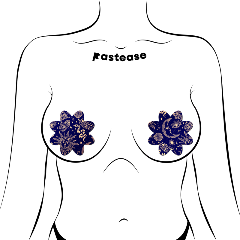 Midnight Celestial Sun & Moon Petal Breast Pasties by Pastease®