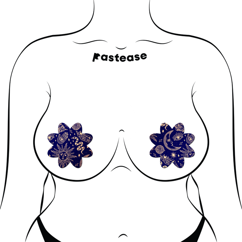 Midnight Celestial Sun & Moon Petal Breast Pasties by Pastease®