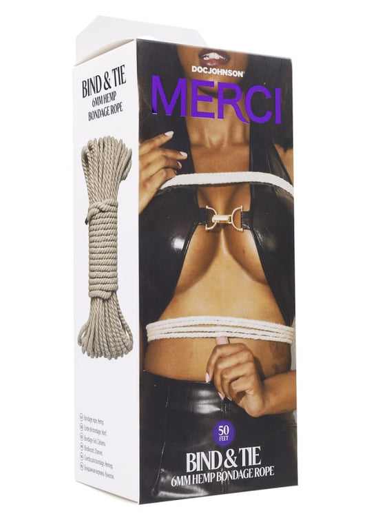 Merci - Bind & Tie - 50FT Hemp Bondage Rope - Natural
