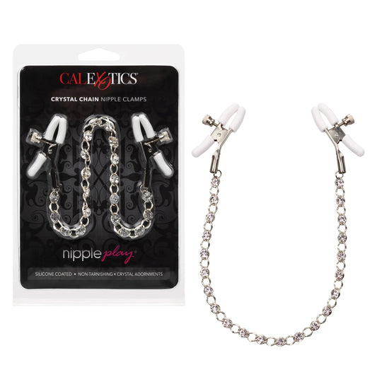 Nipple Play® Crystal Chain Nipple Clamps - Crystal