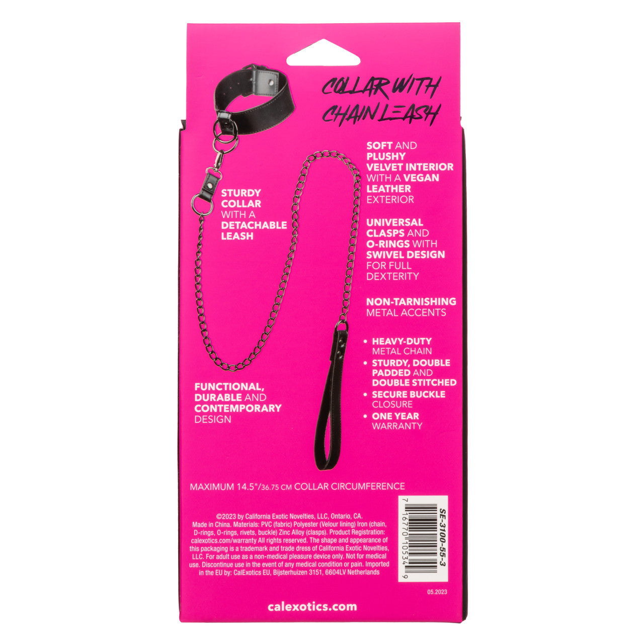 Euphoria Collection Collar with Chain Leash
