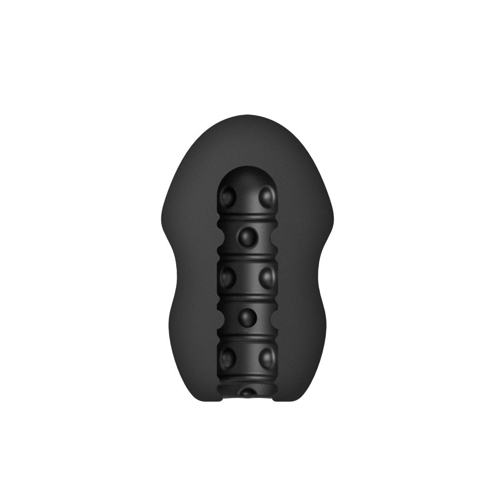URSELF™ | Fortify Silicone FTM Masturbation Stroker With Textured Interior – Silicone Male Masturbator – In Black