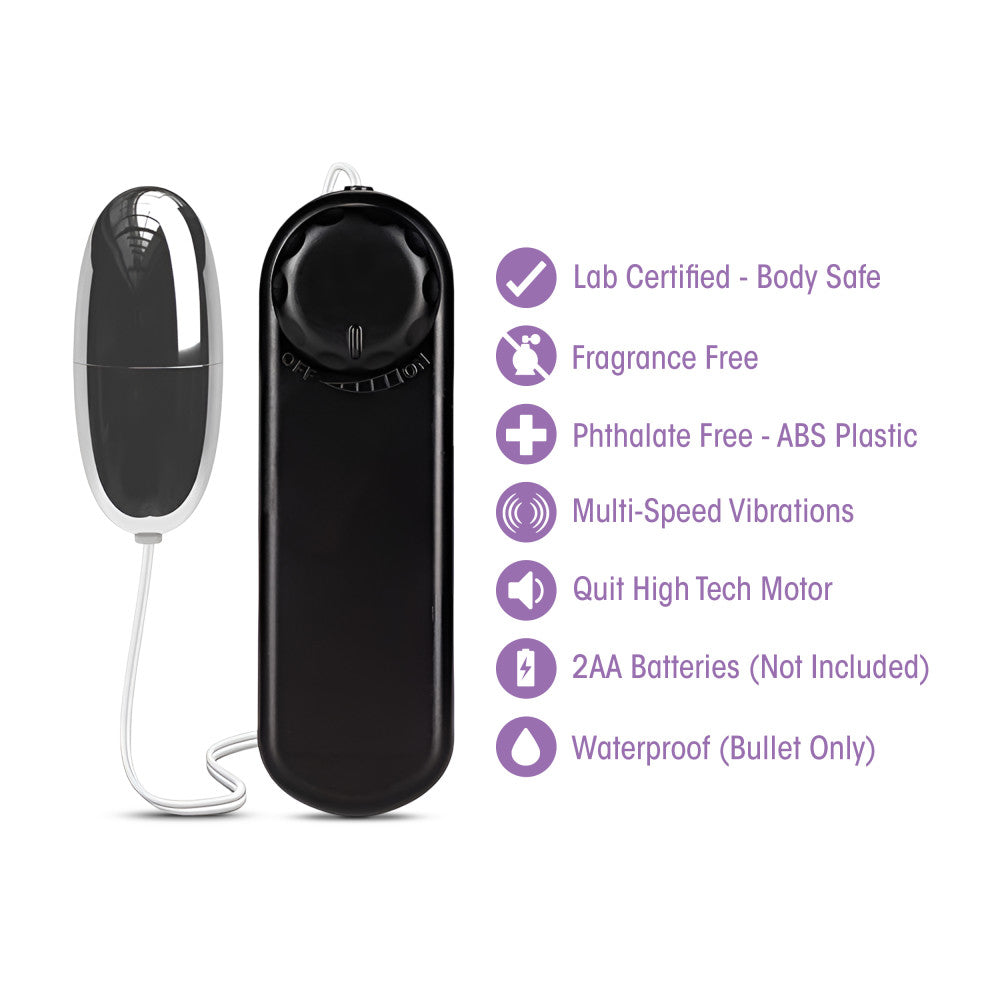 B Yours By Blush® | Silver Power Bullet Black 2-Inch Vibrating Bullet