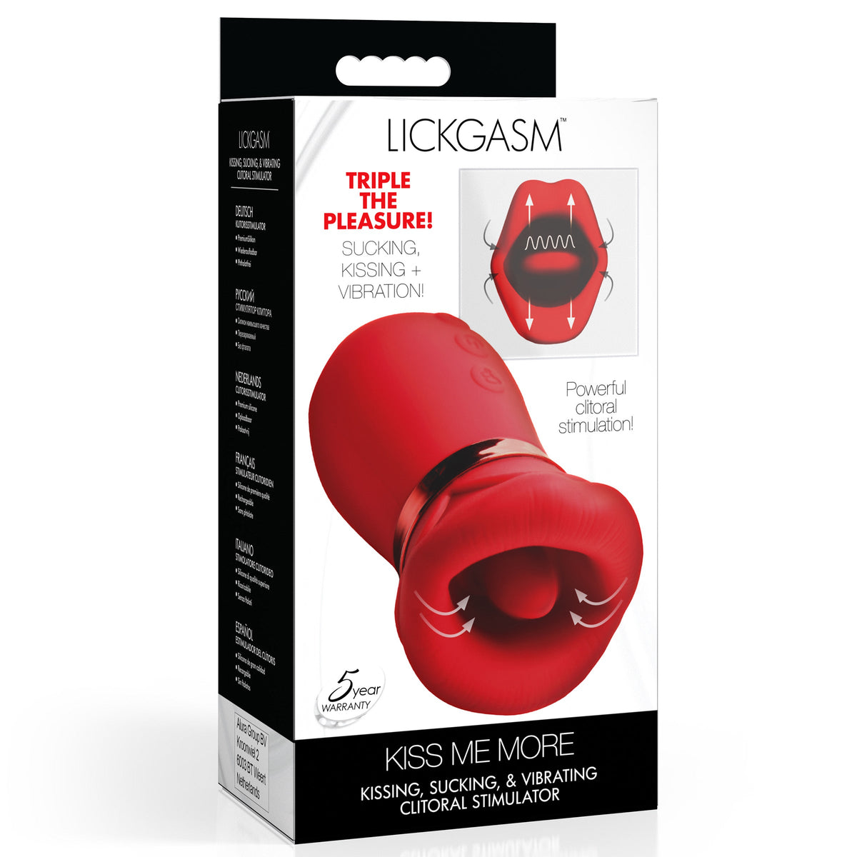 Lickgasm Kiss Me More Kissing, Sucking, & Vibrating Clitoral Stimulator