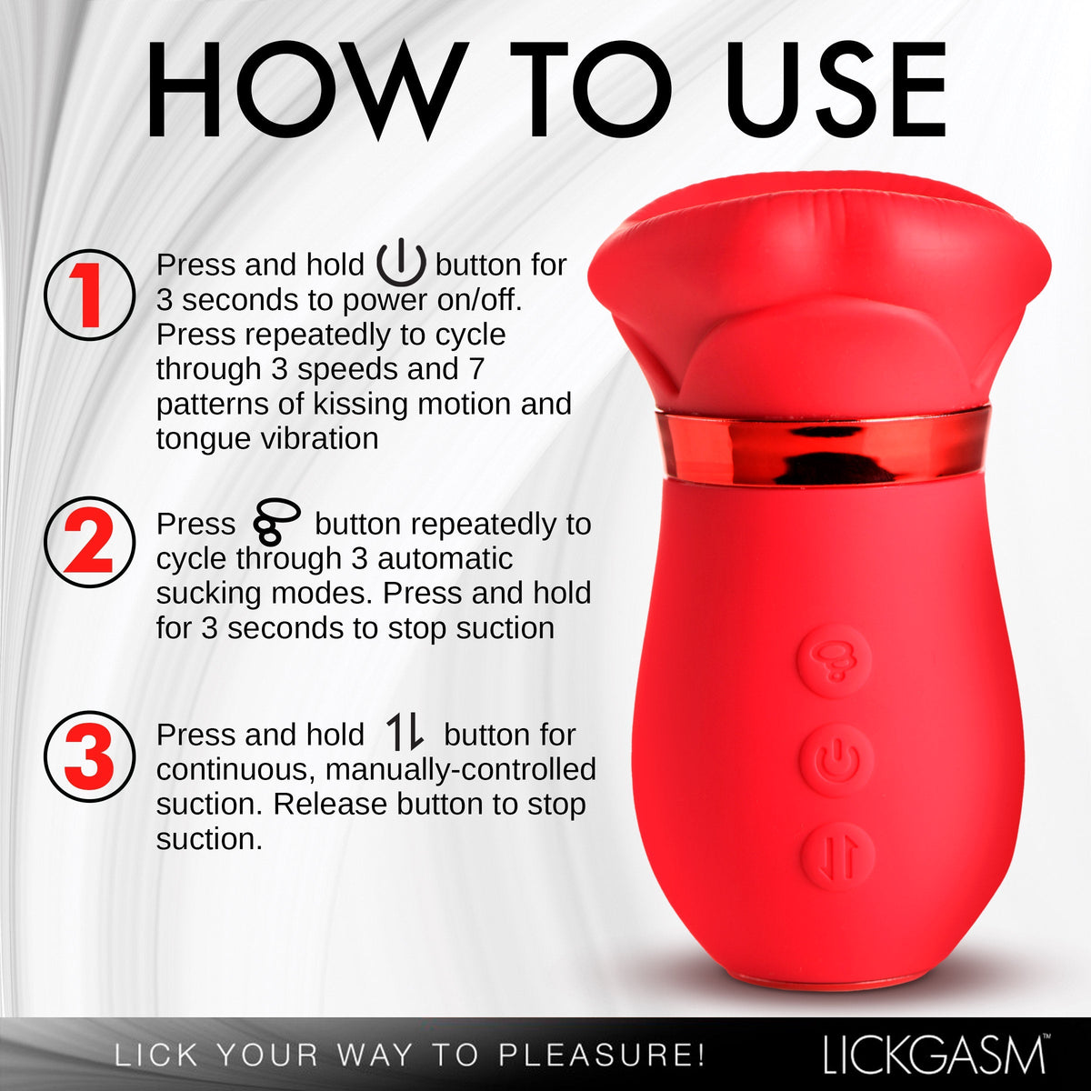 Lickgasm Kiss Me More Kissing, Sucking, & Vibrating Clitoral Stimulator