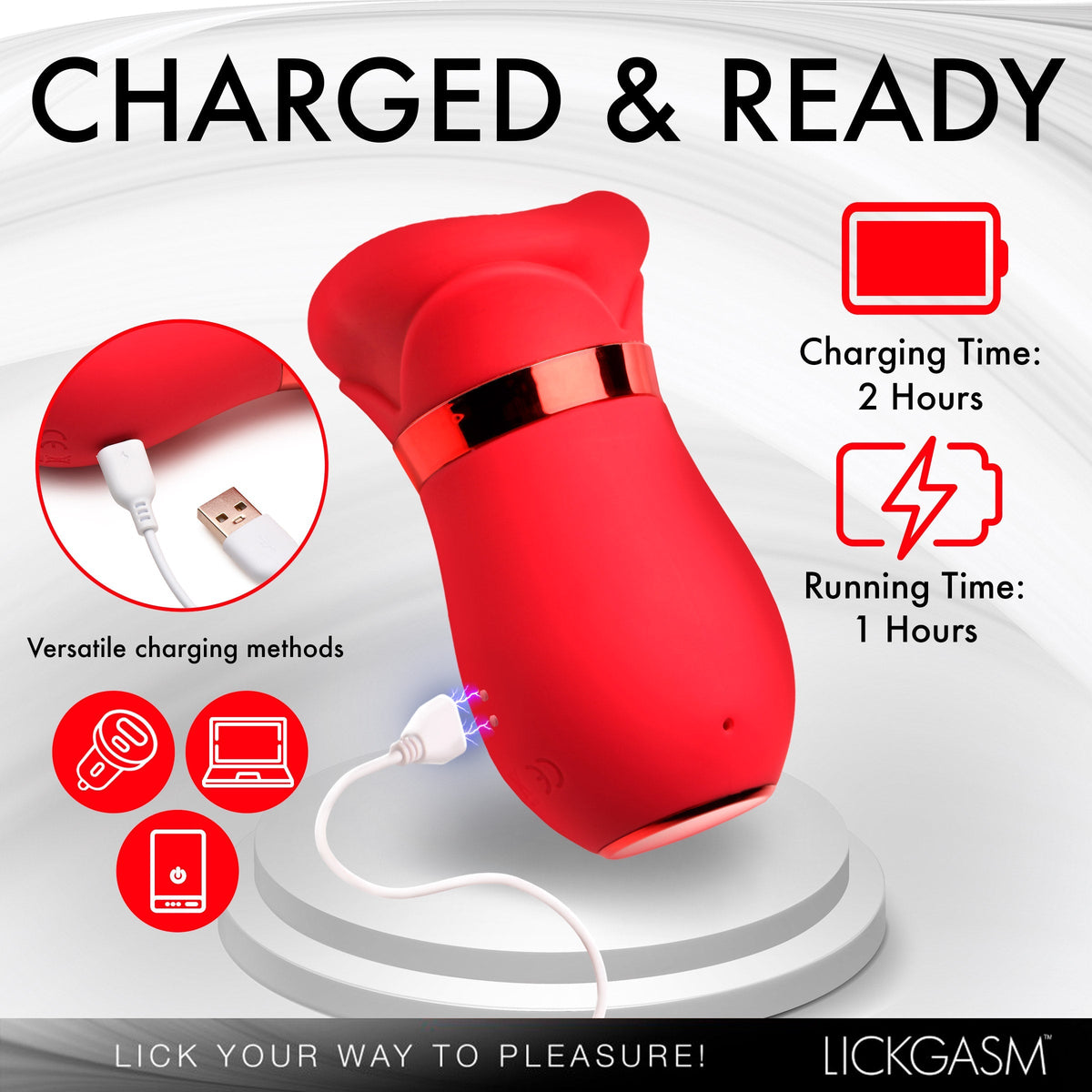 Lickgasm Kiss Me More Kissing, Sucking, & Vibrating Clitoral Stimulator