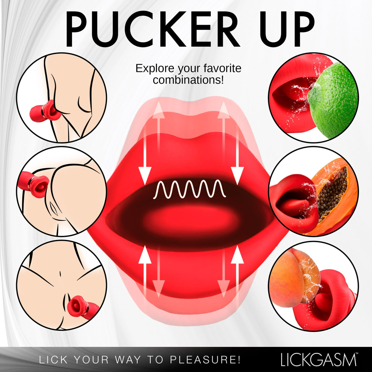 Lickgasm Kiss Me More Kissing, Sucking, & Vibrating Clitoral Stimulator