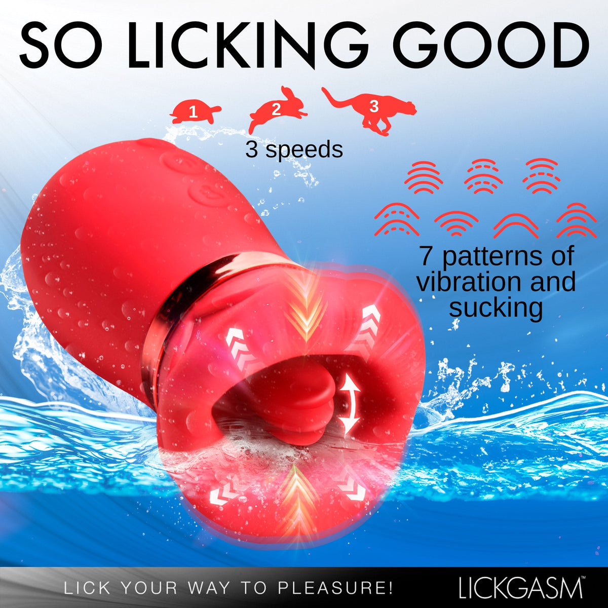 Lickgasm Kiss Me More Kissing, Sucking, & Vibrating Clitoral Stimulator