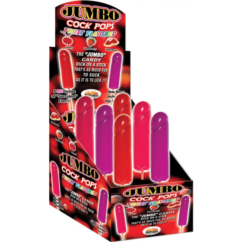Fruit Flavored Jumbo Candy Cock Pop - Assorted Flavors