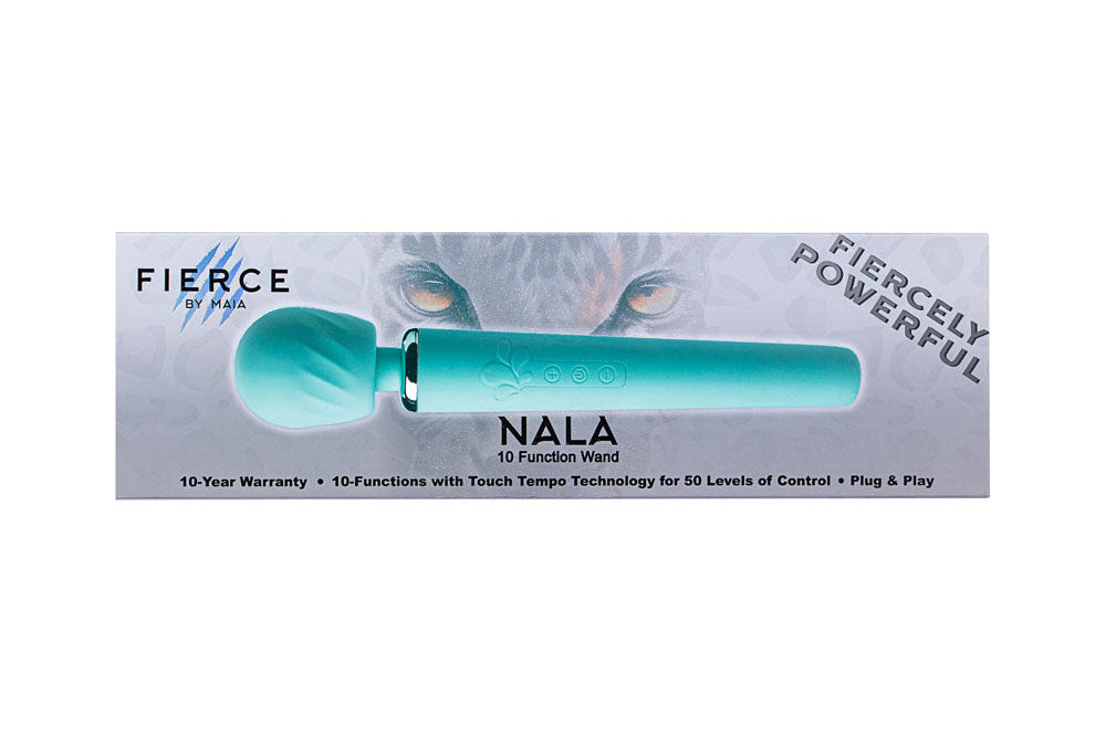 NALA 10-Function Touch Tempo Plug & Play Fiercely Powerful Wand Blue (Jaguar Power)